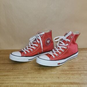 CONVERSE Unisex Taylor All Star Sucker Love Denim High Top, Mens 6.5, Womens 8.5